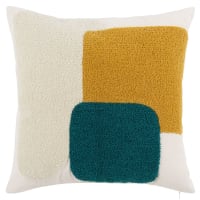 KIRSA - Fodera per cuscino in cotone con motivo geometrico taftato 40x40 cm