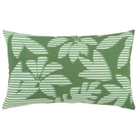Lotto di 2 - Fodera per cuscino in cotone fino con motivi ibisco verdi e bianchi, OEKO-TEX® 30x50 cm