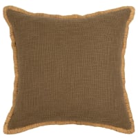 ZIMA - Fodera per cuscino in cotone testurizzato verde kaki e beige 40x40 cm