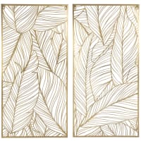 CELESTINA - Foliage diptych in gold cut-out metal 45x90cm