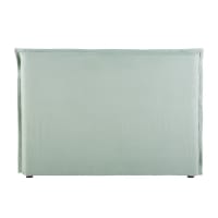 MORPHEE - Funda de cabecero de cama de 180 de lino lavado verde jade