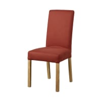 MARGAUX - Funda de silla de lino terracota