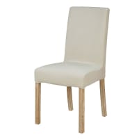 Funda de silla de terciopelo color beige, OEKO-TEX®
