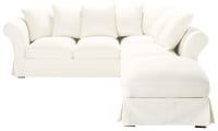 ROMA - Funda para sofá esquinero fijo y convertible de 6 plazas (colchón 6 cm) marfil