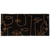 TANNERON - Fußmatte mit schwarzen und braunen Gesichtsmotiven, 25x55cm