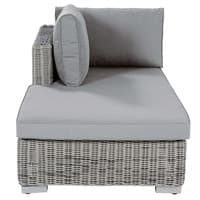 Garten-Chaiselongue mit Lehne links aus geflochtenem Kunstharz, in Grau Garten-Chaiselongue mit Lehne links aus geflochtenem Kunstharz, in Grau
