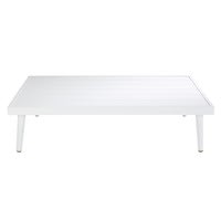 Garten-Couchtisch aus weißem Aluminium Garten-Couchtisch aus weißem Aluminium