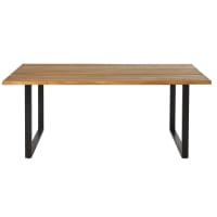 PIANOSA - Gartentisch aus massivem Akazienholz und schwarzem Metall für 6/8 Personen L190