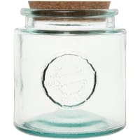 Set aus 2 - Gefäß aus recyceltem Glas mit Deckel aus Kork, H13cm