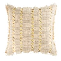 Geflochtenes Kissen aus Baumwolle und Jute 50x50 Geflochtenes Kissen aus Baumwolle und Jute 50x50