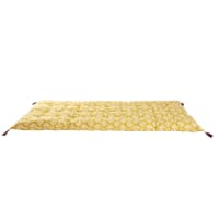 MARGA - Gele katoenen gaddiposh-matras met witte grafische motieven 90x190