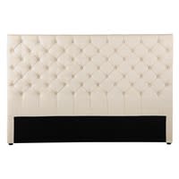 Gestepptes Bett-Kopfteil im Vintage-Stil aus Leinen, B 180 cm Gestepptes Bett-Kopfteil im Vintage-Stil aus Leinen, B 180 cm
