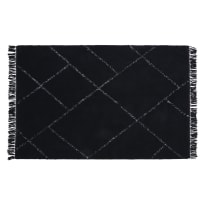 WISI - Getufteter Teppich aus schwarzer und ecrufarbener Baumwolle, 140x200cm