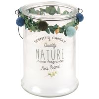 Geurkaars lantaarn in glas met print Geurkaars lantaarn in glas met print