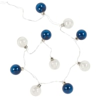 PISCINA - Lotto di 2 - Ghirlanda luminosa con 10 lampadine blu navy e trasparenti lung. 120 cm