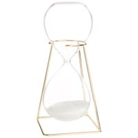 Glass Hour Glass with Gold Holder Glass Hour Glass with Gold Holder
