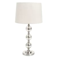 ANTIC - Glass Lamp with Beige Fabric Shade