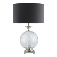 SYLPHIDE - Glass Lamp with Grey Cotton Shade