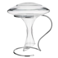 Glass wine decanter + metal stand