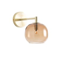 FIRENZE - Globe wall light in pink glass and gold metal