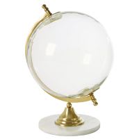 Globus aus Glas und weißem Marmor Globus aus Glas und weißem Marmor