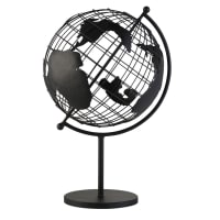FRANCISCO - Globus aus Metall, mattschwarz mit Lochmuster