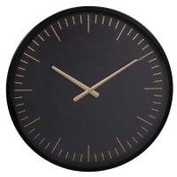 LENNY - Gold and black metal clock D50cm
