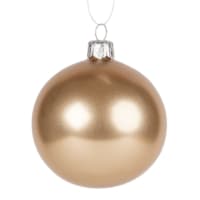 Set of 6 - Gold Glass Christmas Bauble