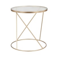 MUANG - Gold Metal and Glass Side Table