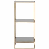 ILARIO - Gold metal and tempered glass side table