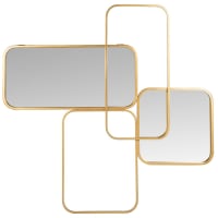 LANDSMEER - Gold metal mirrors 57x55cm