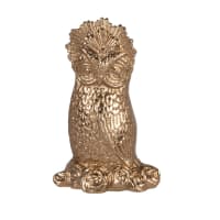 Gold metal owl ornament H14cm