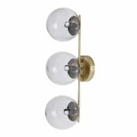 DALEY - Gold metal wall light with 3 smoked glass globes