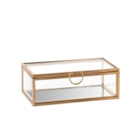 LOUISA - Golden Metal and Glass Jewellery Box