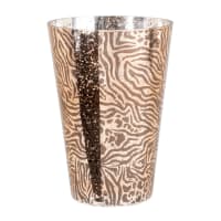 MERCURISE - Goudkleurige en zwarte glazen vaas met zebraprint
