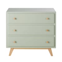 SWEET - Green 3-drawer dresser compatible with changing table