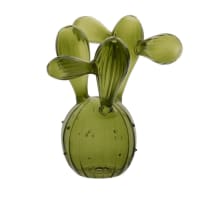 Green glass cactus ornament H18cm