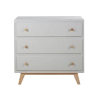 SWEET 2 - Grey 3-Drawer Chest of Drawers Compatible with Changing Board