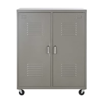 LOFT - Grey metal wardrobe with 2 swing doors