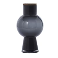 SIDONIA - Grey-tinted glass decorative bottle H31cm