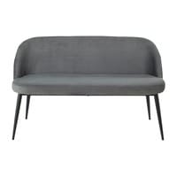 Grey Vintage 3-Seater Velvet Sofa Bench Grey Vintage 3-Seater Velvet Sofa Bench