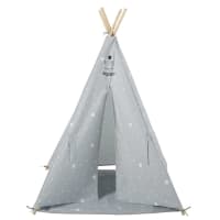 DREAMS - Grijze kindertipi met witte sterretjes en vloerkleed