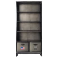 Grijze metalen industriële boekenkast B 90 cm Grijze metalen industriële boekenkast B 90 cm