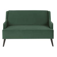 SIWAN - Groene fluwelen zetel met 2 zitplaatsen