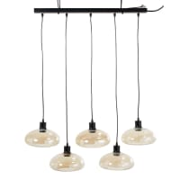 Hängelampe aus schwarzem Metall mit 5 Glaskugeln Evans | Maisons du Monde