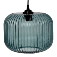 OMAJA - Hängelampe im Vintage-Stil aus blaugrün getöntem Glas