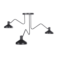 HAYPA - Hängeleuchte mit 3 Lampenschirmen aus schwarzem Metall