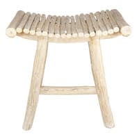 Hocker aus gebleichtem Teakholz BANDUNG Hocker aus gebleichtem Teakholz BANDUNG