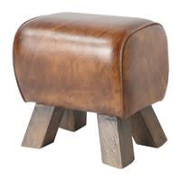 Hocker aus Ziegenleder, braun Hocker aus Ziegenleder, braun
