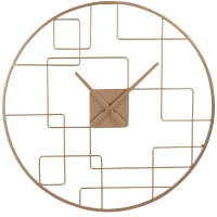 MARCEAU - Horloge en métal filaire doré D60